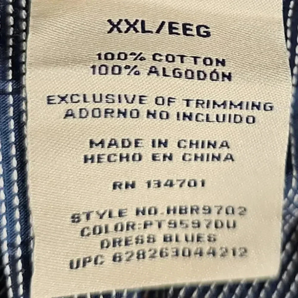 Boston Traders Men's Button Down Dobby Shirt Dress Blues Size XXL - Picture 5 of 6